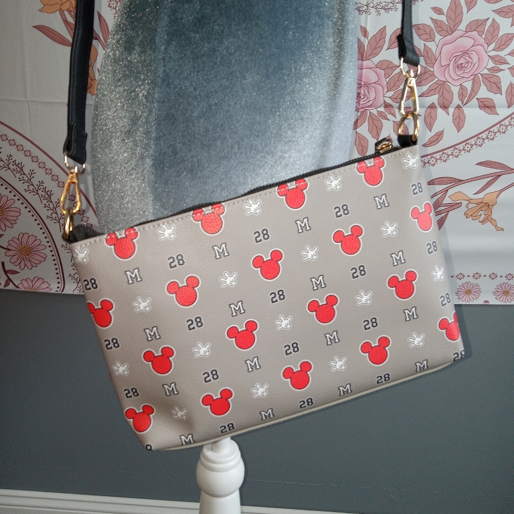 Mickey Mouse Crossbody Grey Red And White New Without Tags